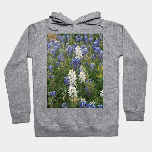 White bluebonnets Hoodie by Feathered Finds